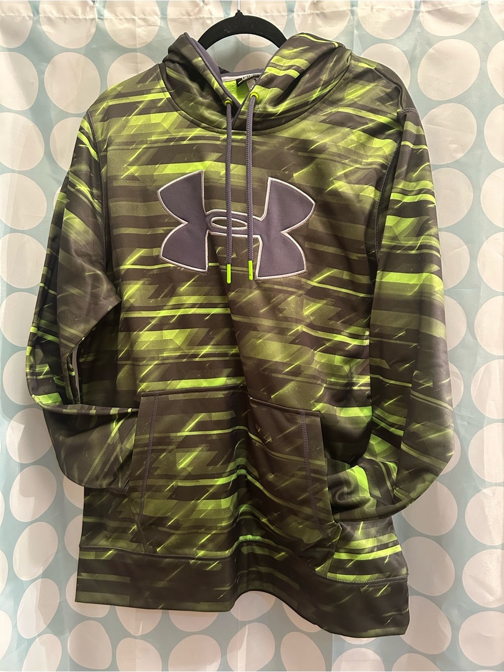 Under Armour Green & Black Graphic Logo Pullover Hoodie